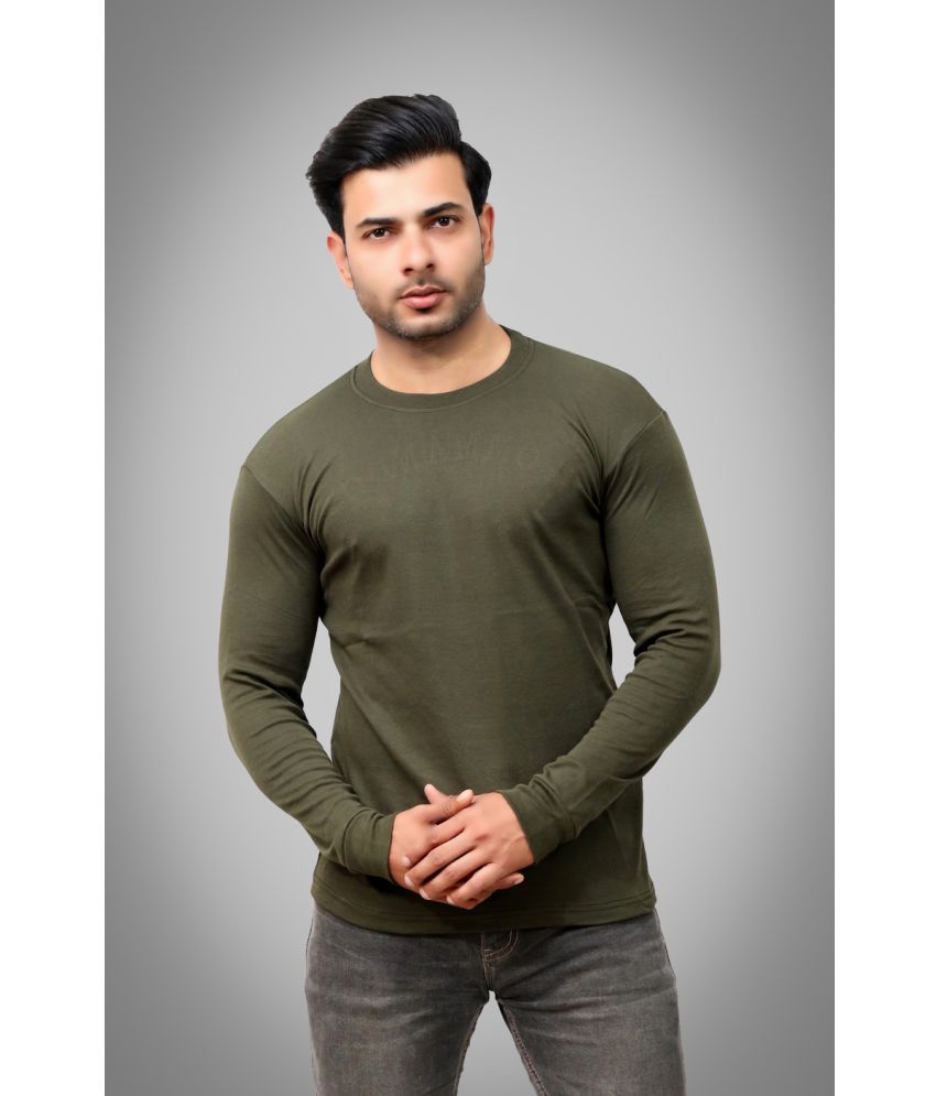     			SI-squad - Olive Green Cotton Regular Fit Men's T-Shirt ( Pack of 1 )