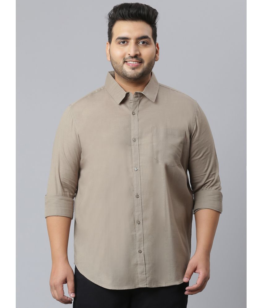 instaFab - Brown Cotton Oversized Fit Men's Casual Shirt ( Pack of 1 )