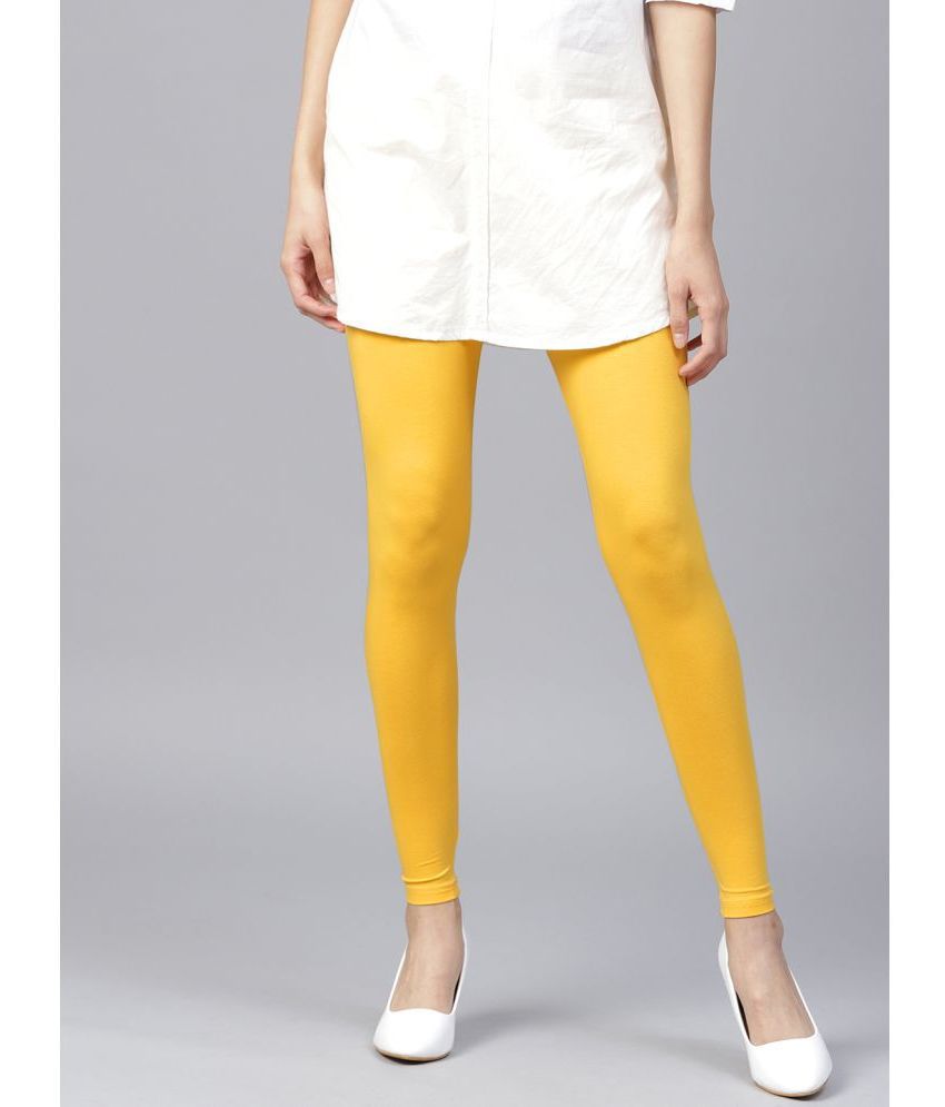     			TCG - Yellow Cotton Blend Women's Leggings ( Pack of 1 )