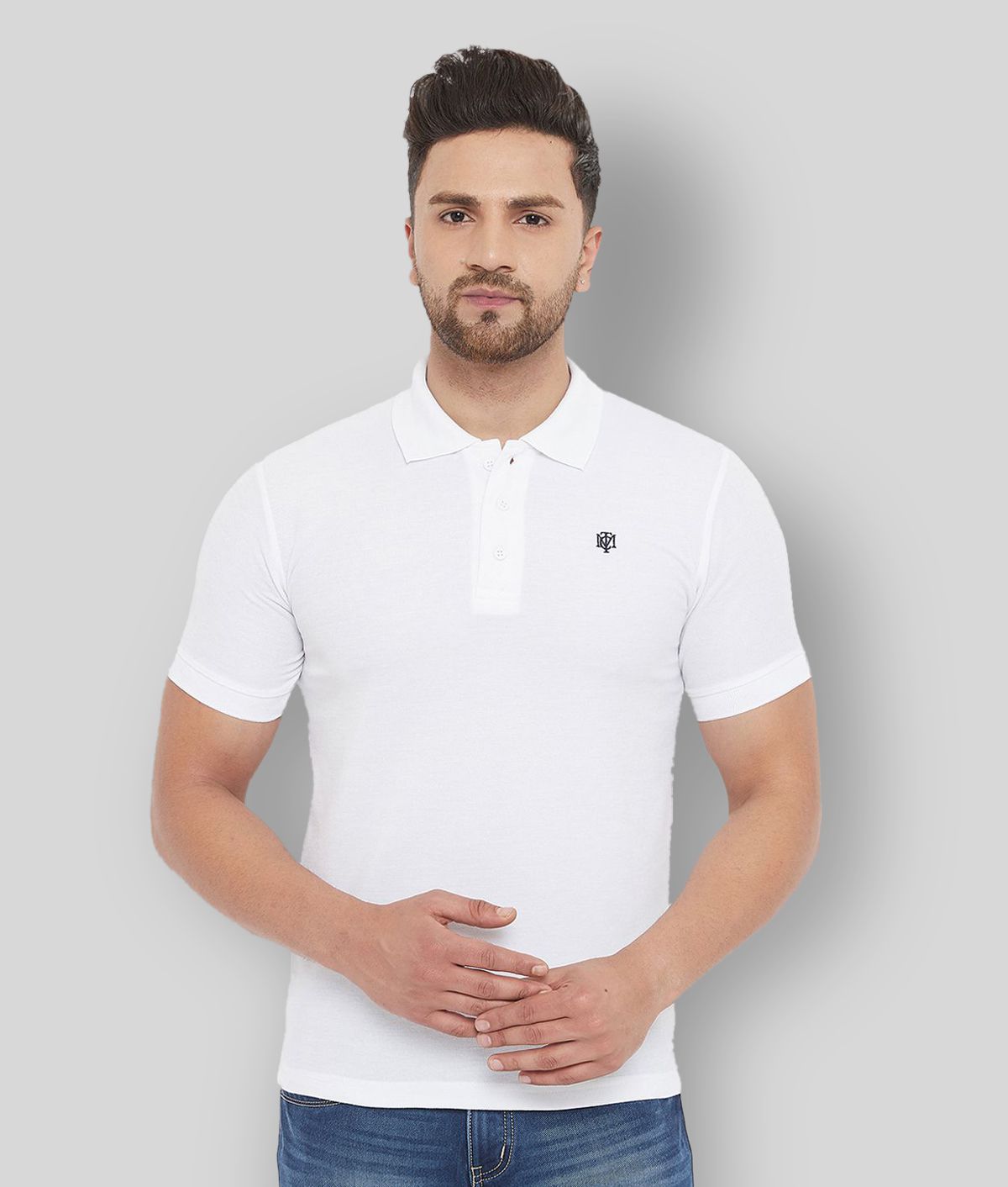    			The Million Club - White Polyester Regular Fit Men's Polo T Shirt ( Pack of 1 )