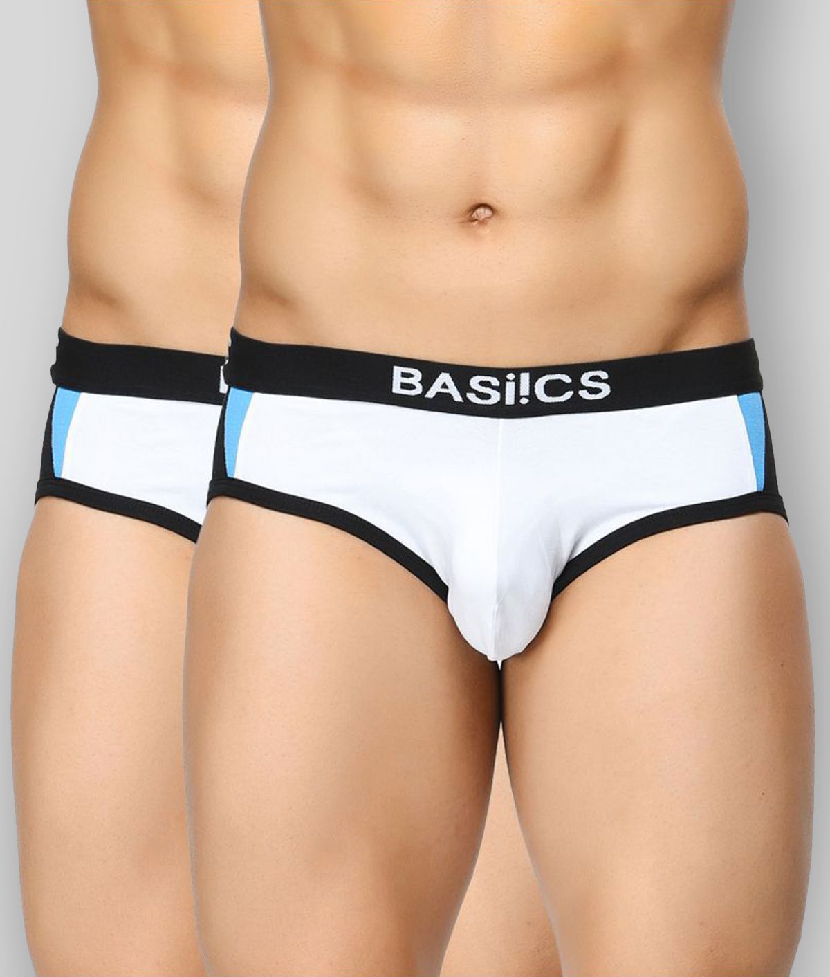     			BASIICS By La Intimo Pack of 3 Cotton Blend Briefs For Men's ( White )