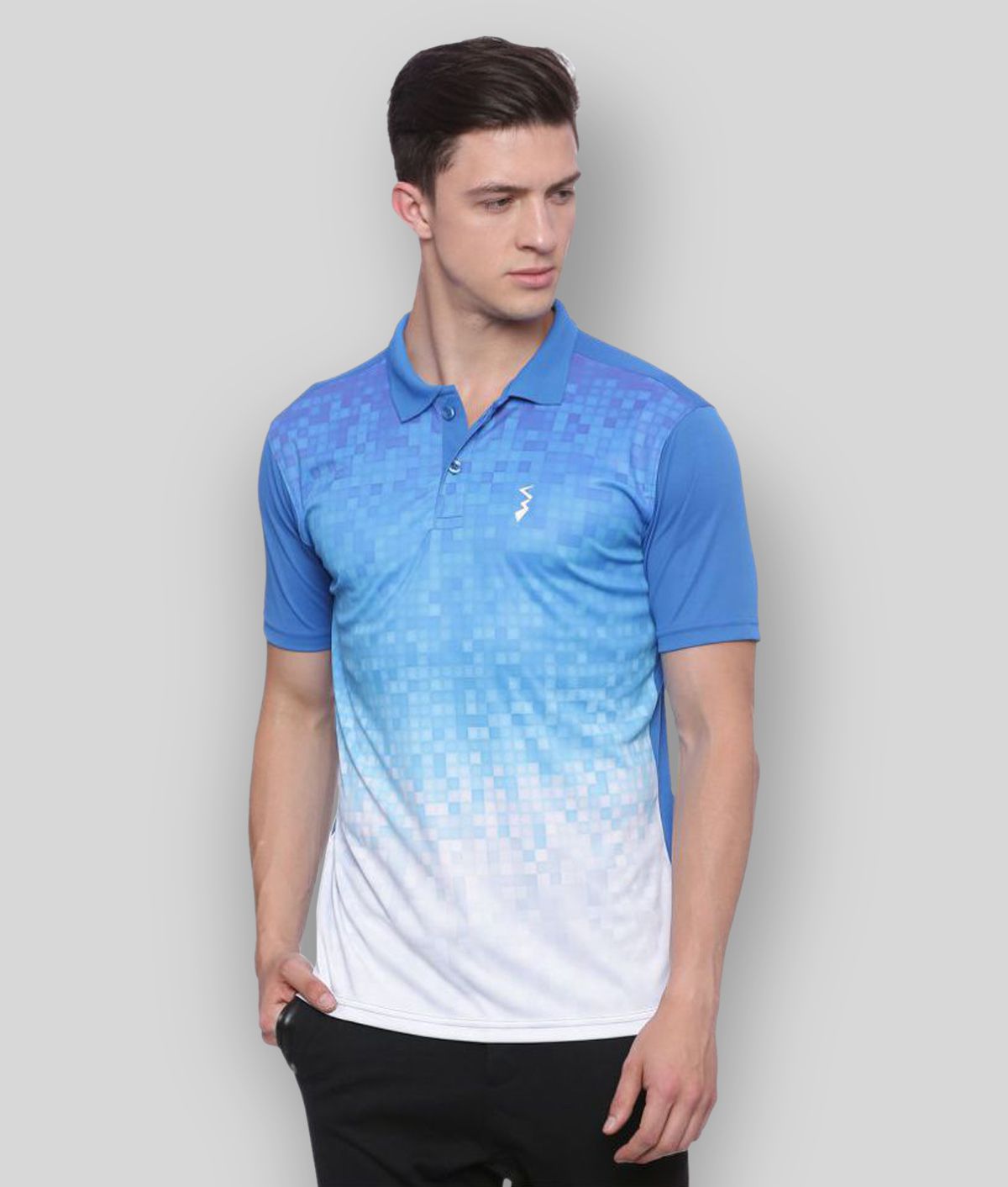     			Campus Sutra Blue Polyester Polo T-Shirt Single Pack