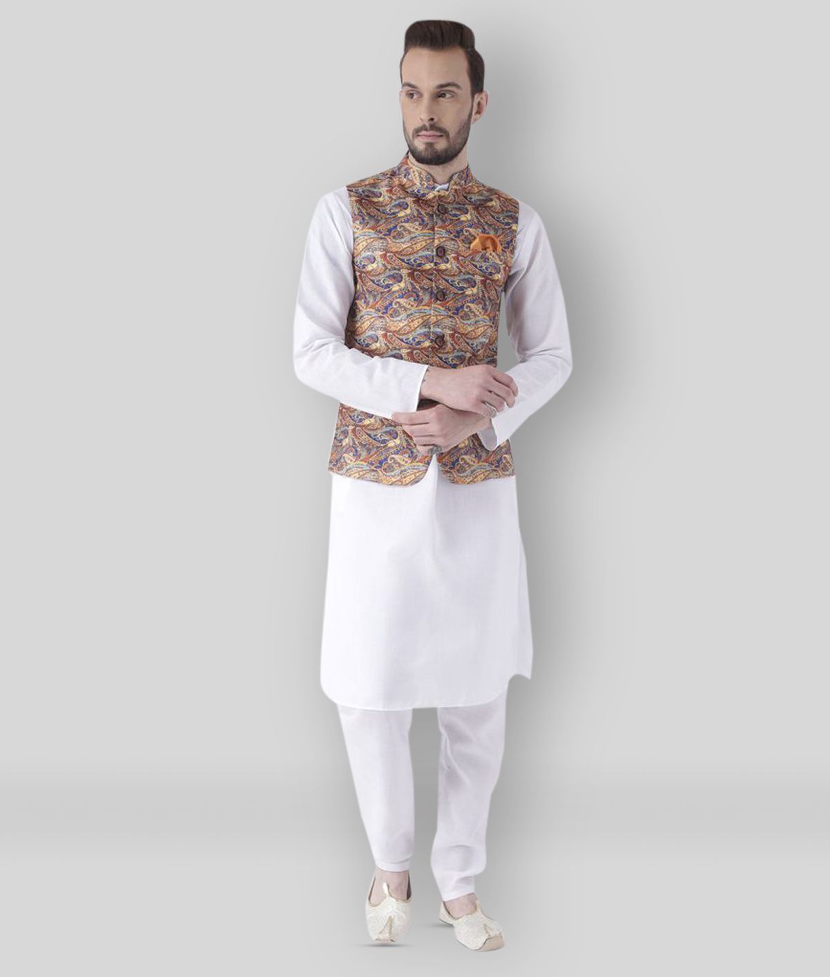     			Hangup Multi Cotton Kurta Pyjama Set