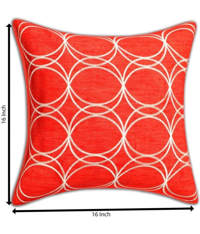     			INDHOME LIFE - Orange Set of 1 Silk Square Cushion Cover