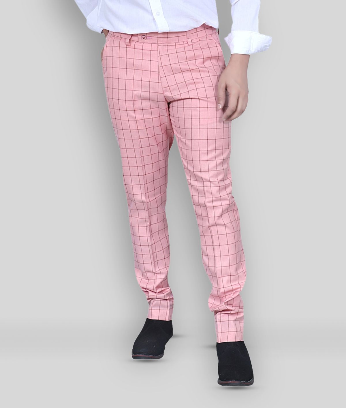     			Kundan - Pink Polycotton Slim - Fit Men's Formal Pants ( Pack of 1 )