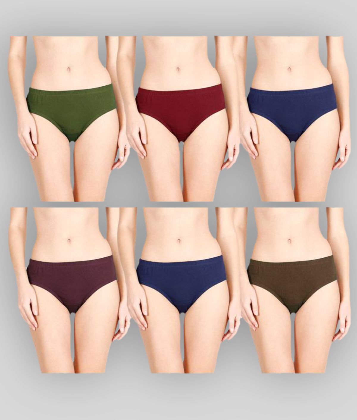     			Rupa - Multicolor Cotton Solid Women's Briefs ( Pack of 6 )