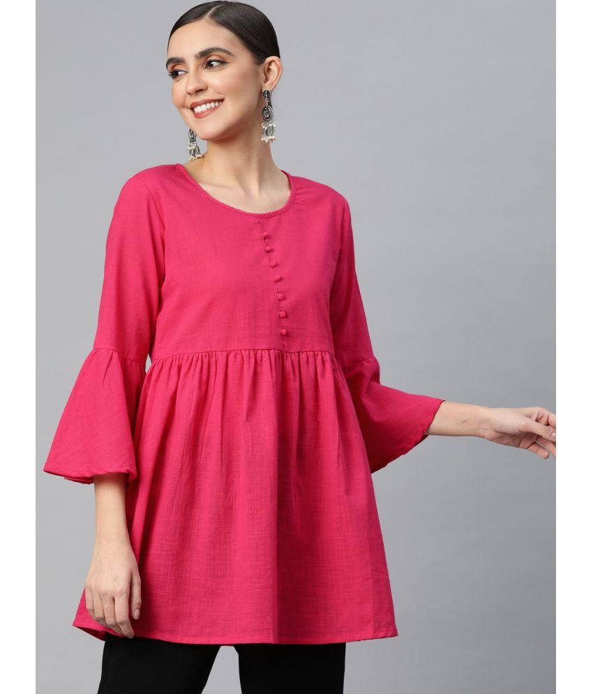     			SVARCHI - Pink Cotton Women's A-line Kurti ( Pack of 1 )