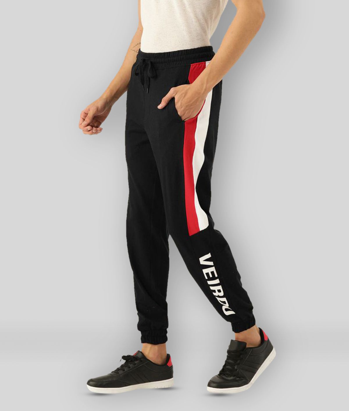 Veirdo - Black 100% Cotton Men's Trackpants ( Pack of 1 )
