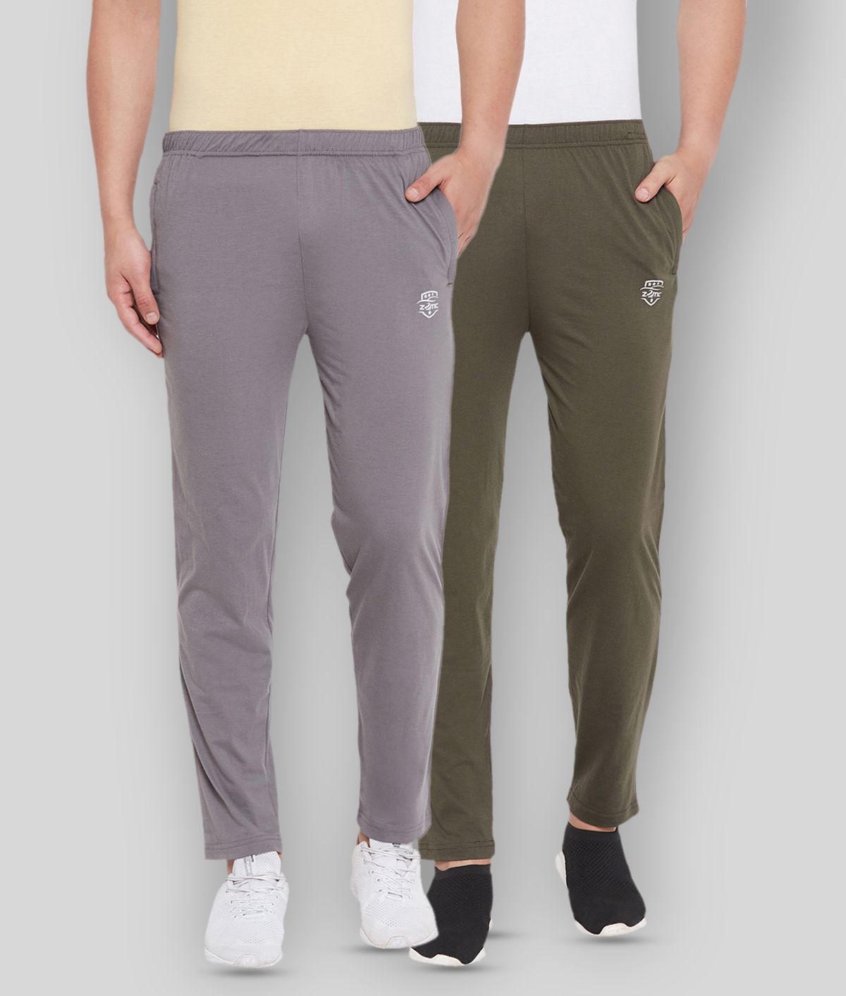     			ZOTIC - Light Grey 100% Cotton Men's Trackpants ( Pack of 2 )