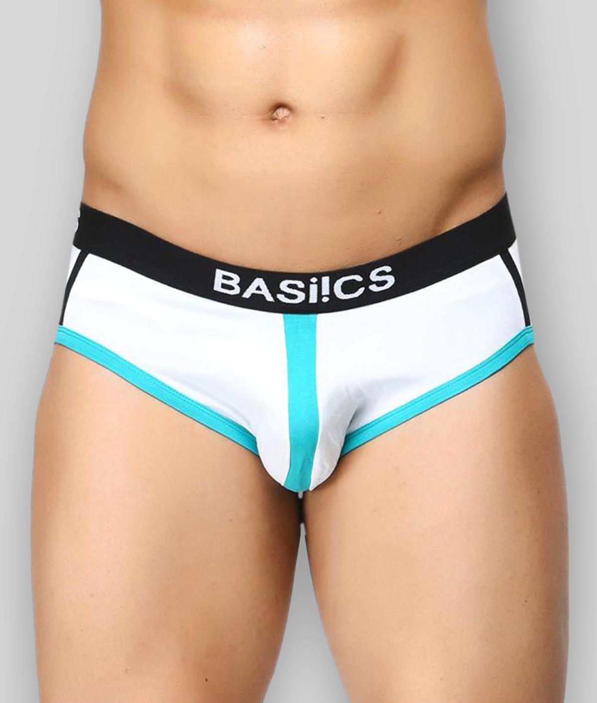     			BASIICS By La Intimo Pack of 1 Cotton Briefs For Men's ( White )