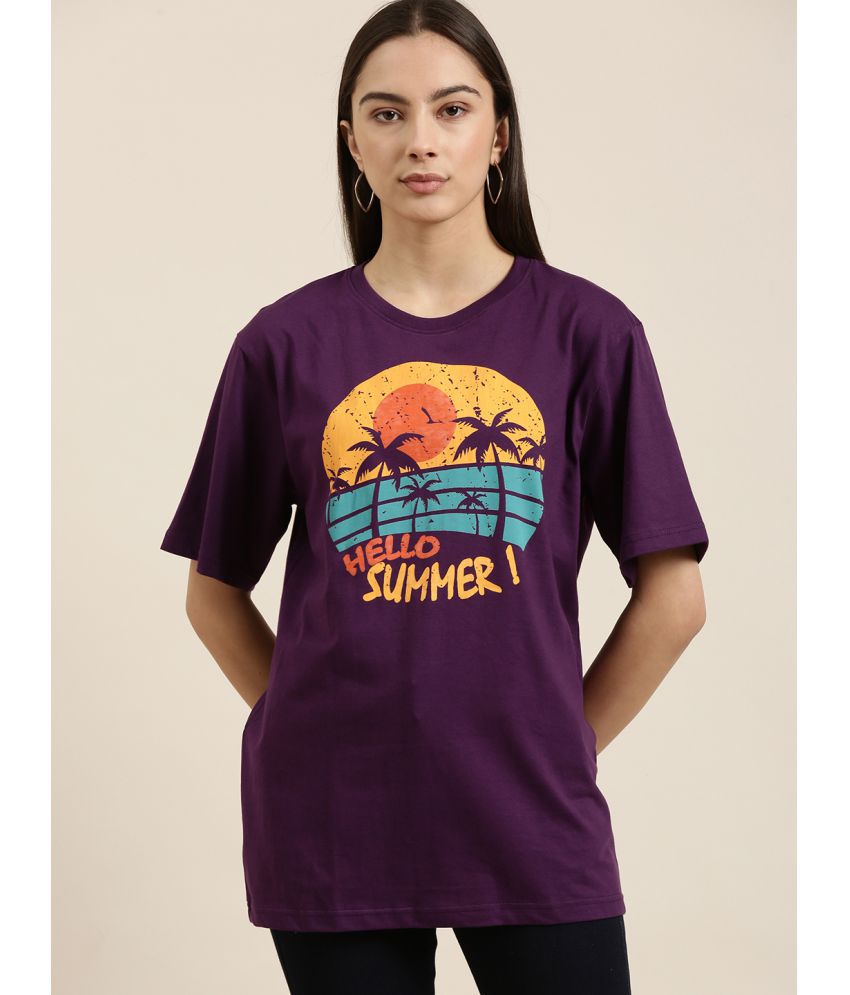     			Dillinger - Purple Cotton Loose Fit Women's T-Shirt ( Pack of 1 )