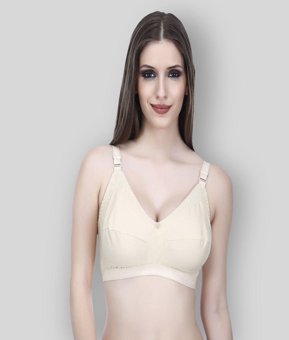     			Elina - Beige Cotton Non - Padded Women's Everyday Bra ( Pack of 1 )