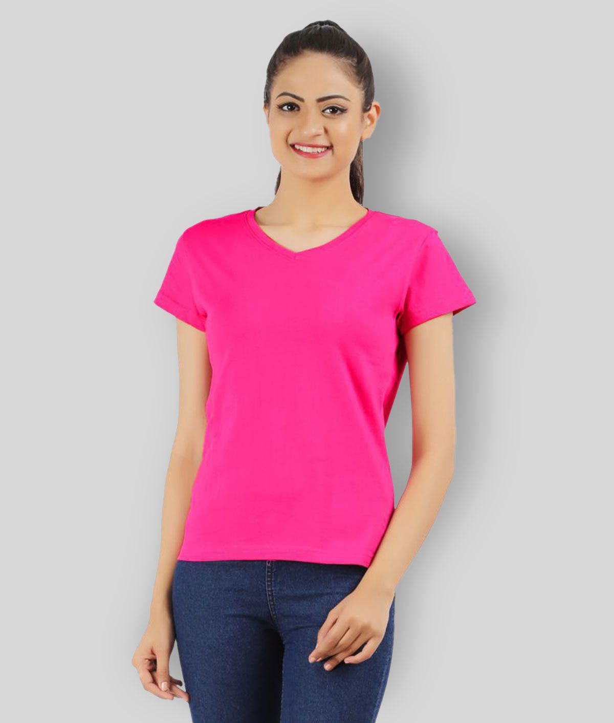     			Ap'pulse - Pink Cotton Women's A-Line Top ( Pack of 1 )