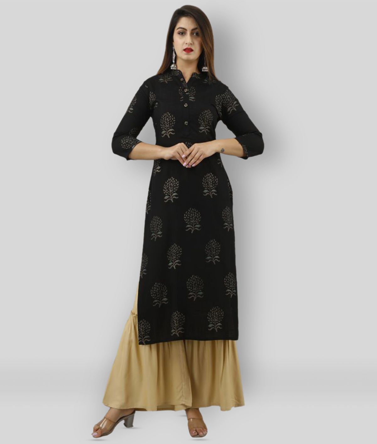     			MAUKA - Black Straight Rayon Women's Stitched Salwar Suit ( Pack of 1 )