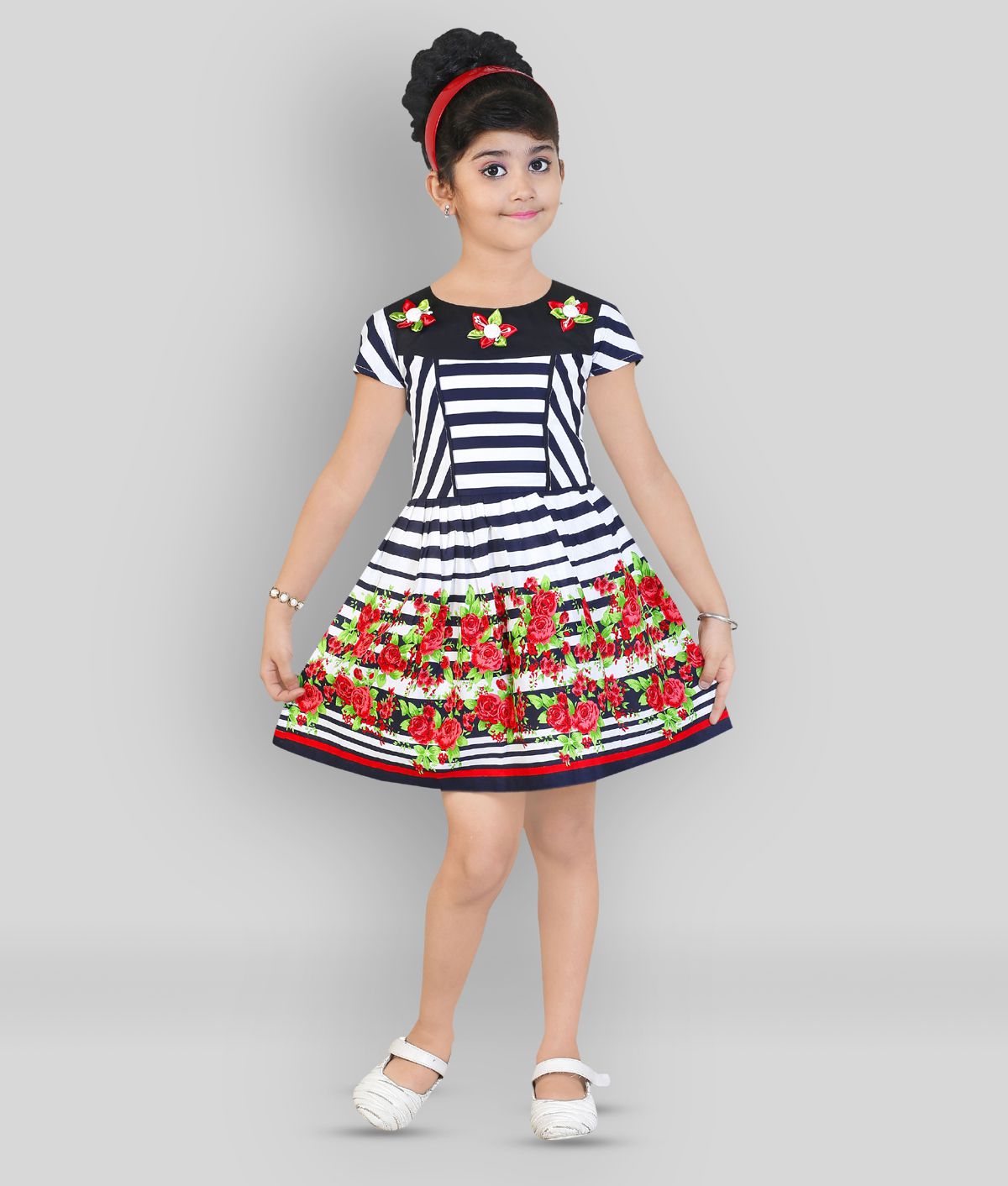     			Zadmus - Multicolorcolor Cotton Blend Girl's A-line Dress ( Pack of 1 )