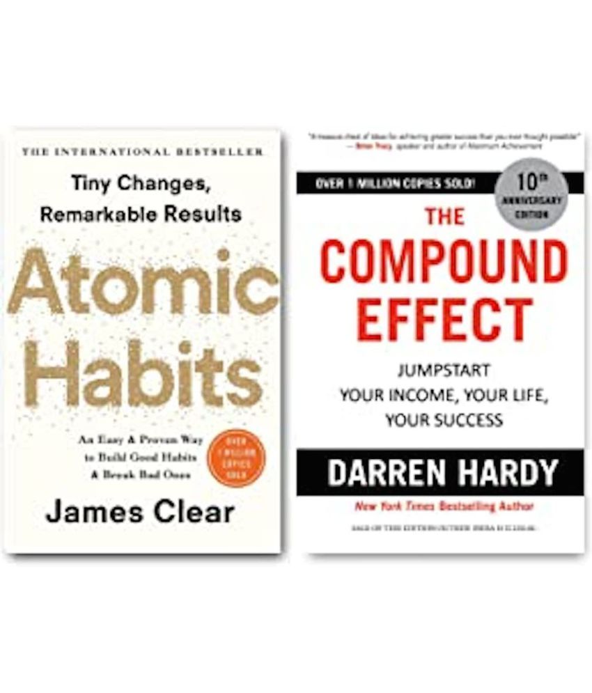     			Atomic habits & The compound effect Set of 2 Books with free Customize Bookmark