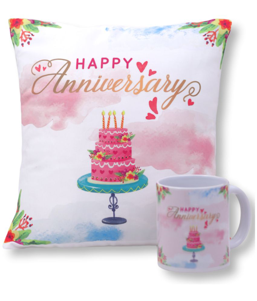 HOMETALES - Multicolor Ceramic Gifting Printed Cushion