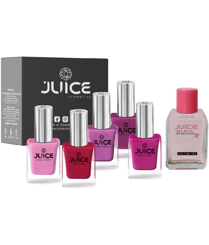     			Juice - Multi Glossy Nail Polish ( Pack of 6 )