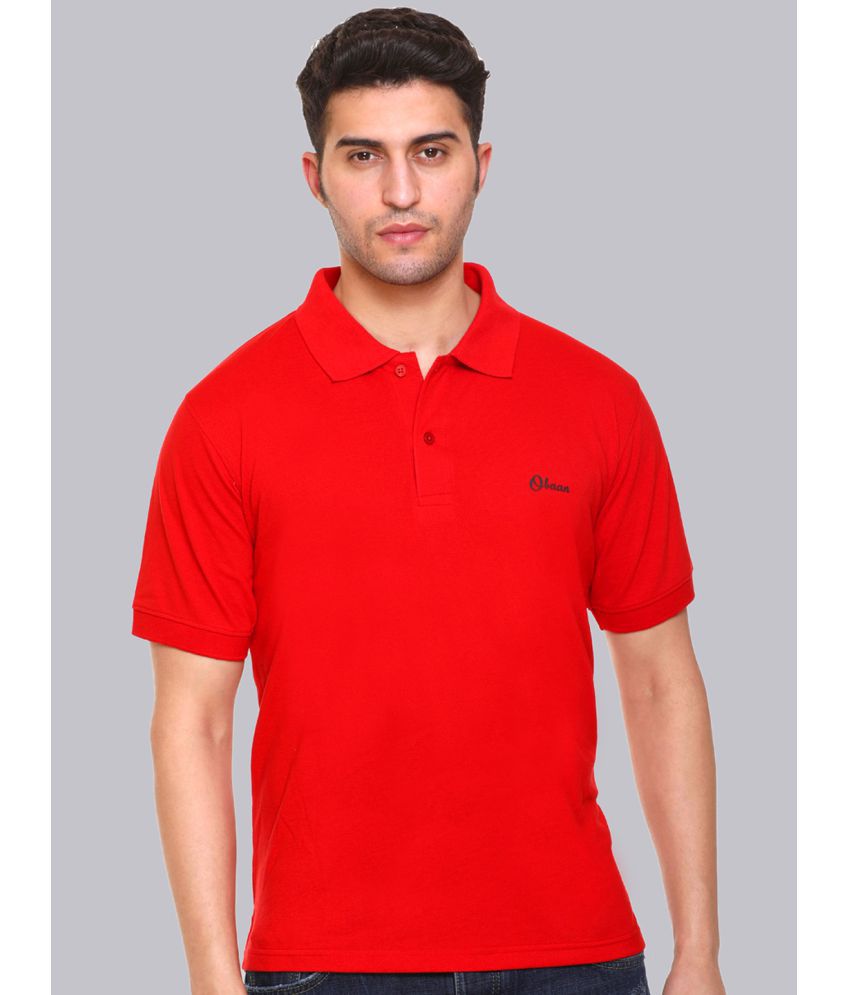     			OBAAN - Red Cotton Blend Regular Fit Men's Polo T Shirt ( Pack of 1 )