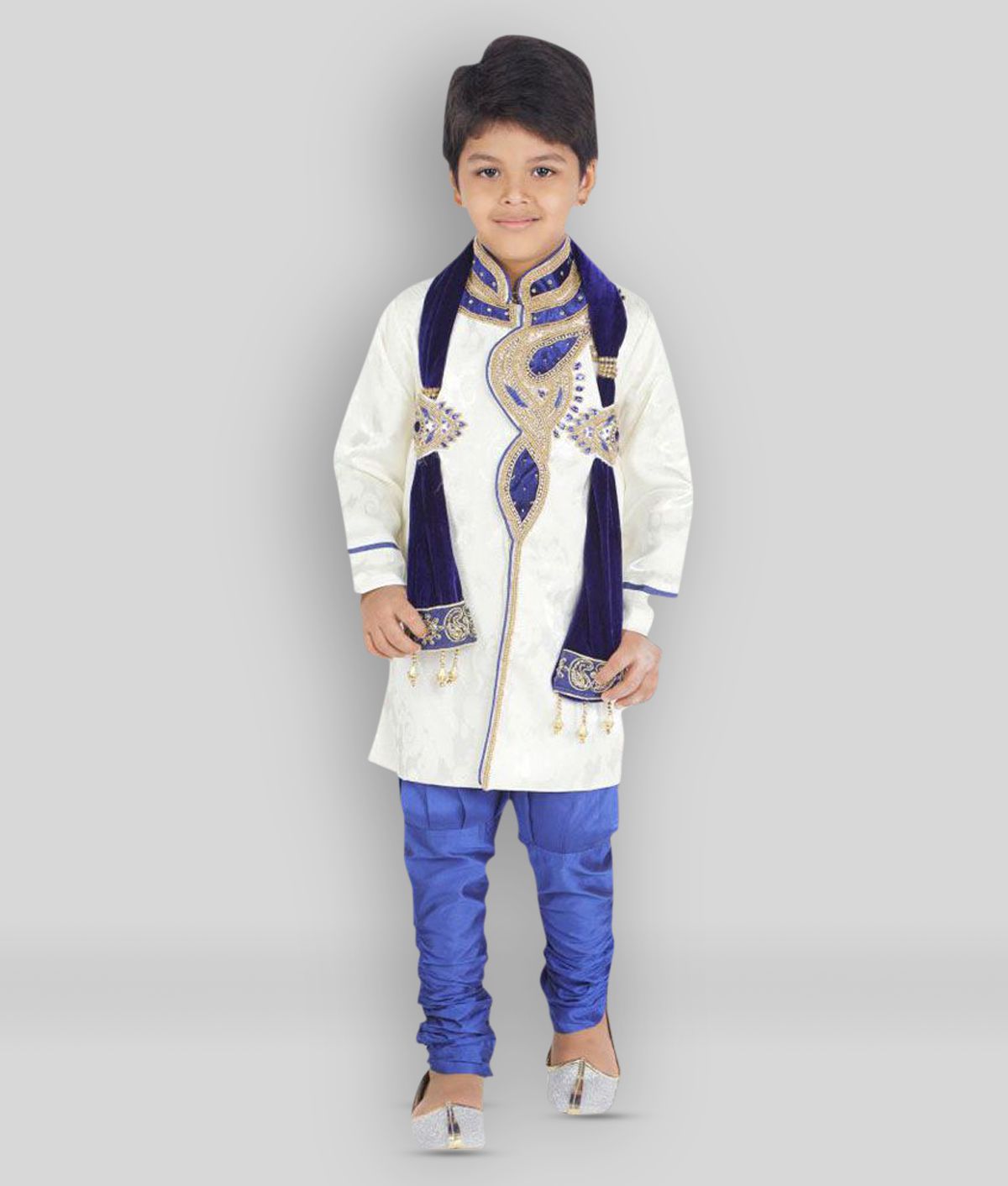     			Ahhaaaa Kids Ethnic Hand work embroidery Sherwani and Breeches With for Boys