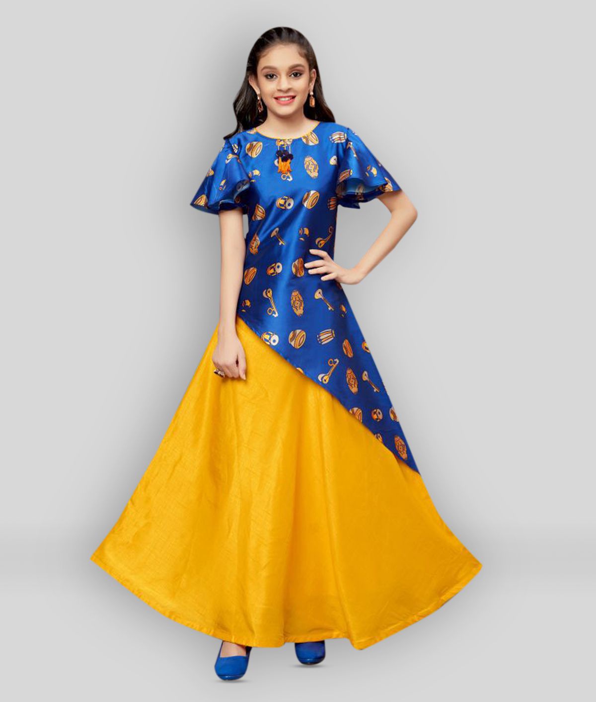     			Fashion Dream Girl's Kalamkari Printed Lehenga Choli Set