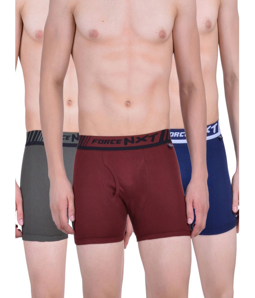     			Force NXT Pack of 3 Cotton Men's Trunks ( Multicolor )