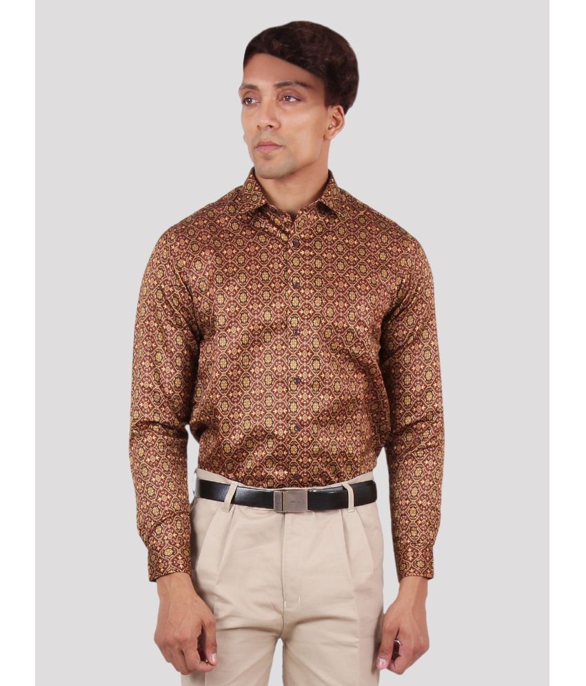     			Maharaja - Brown Cotton Blend Slim Fit Men's Formal Shirt ( Pack of 1 )