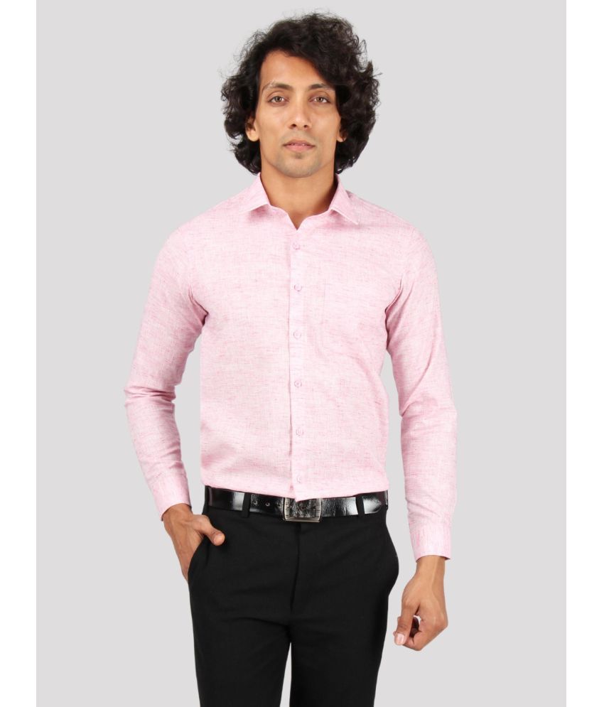     			Maharaja - Pink Linen Slim Fit Men's Formal Shirt ( Pack of 1 )