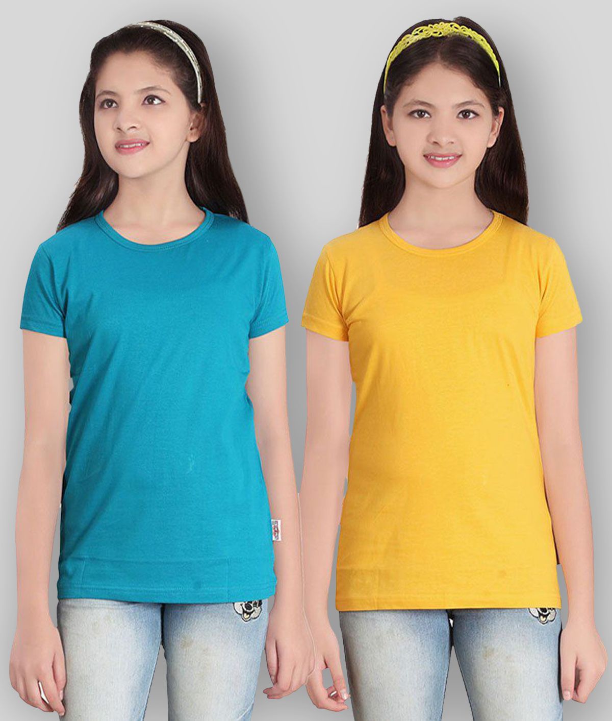     			Sini Mini Pack of 2 Girls Cotton T-Shirt ( Multicolor )