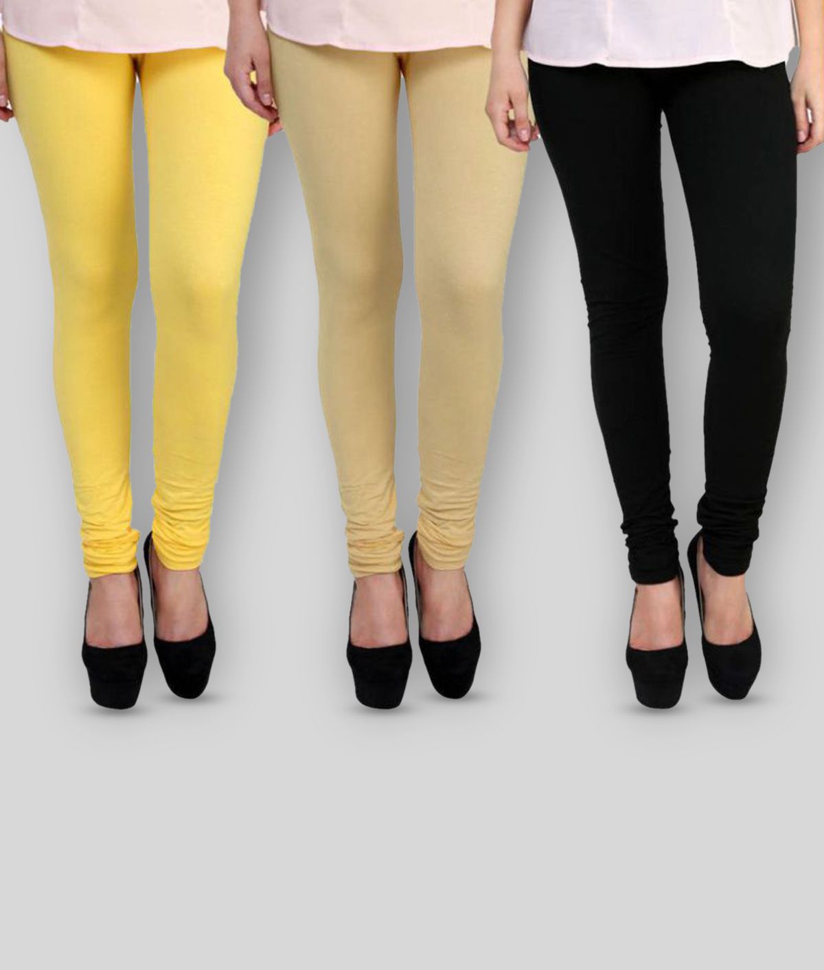     			FnMe - Multicolor Cotton Blend Women's Leggings ( Pack of 3 )