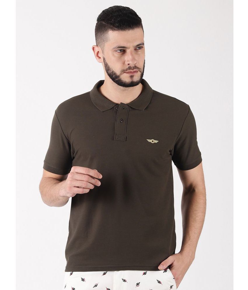     			Force NXT - Brown Cotton Regular Fit Men's Polo T Shirt ( Pack of 1 )