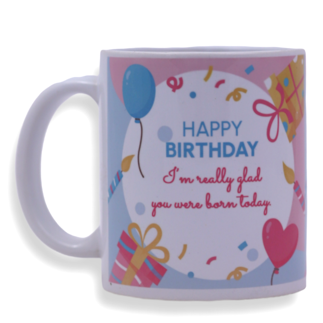 HOMETALES - Pink Ceramic Happy Birthday Gifting Coffee Mug