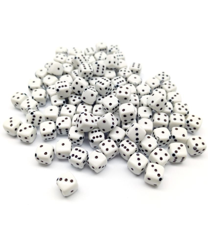     			PRANSUNITA 7 mm White Dice Acrylic Square Cube Loose Spacer Beads for Jewelry Making, Bracelets, Necklaces, Key Chains, Beading, DIY, Art & Crafts & Homemade Gifts – Pack of 100 pcs