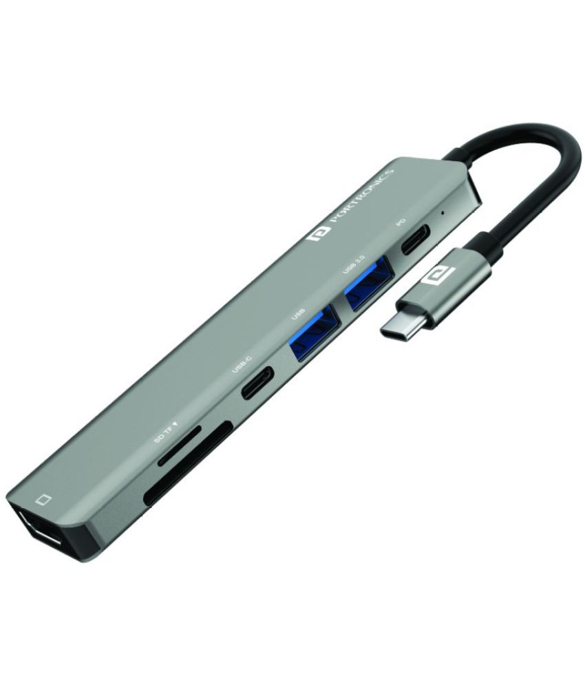     			Portronics 2 port USB Hub 2 C type Port,2 SD Micro card port, & 1 RJ45 port