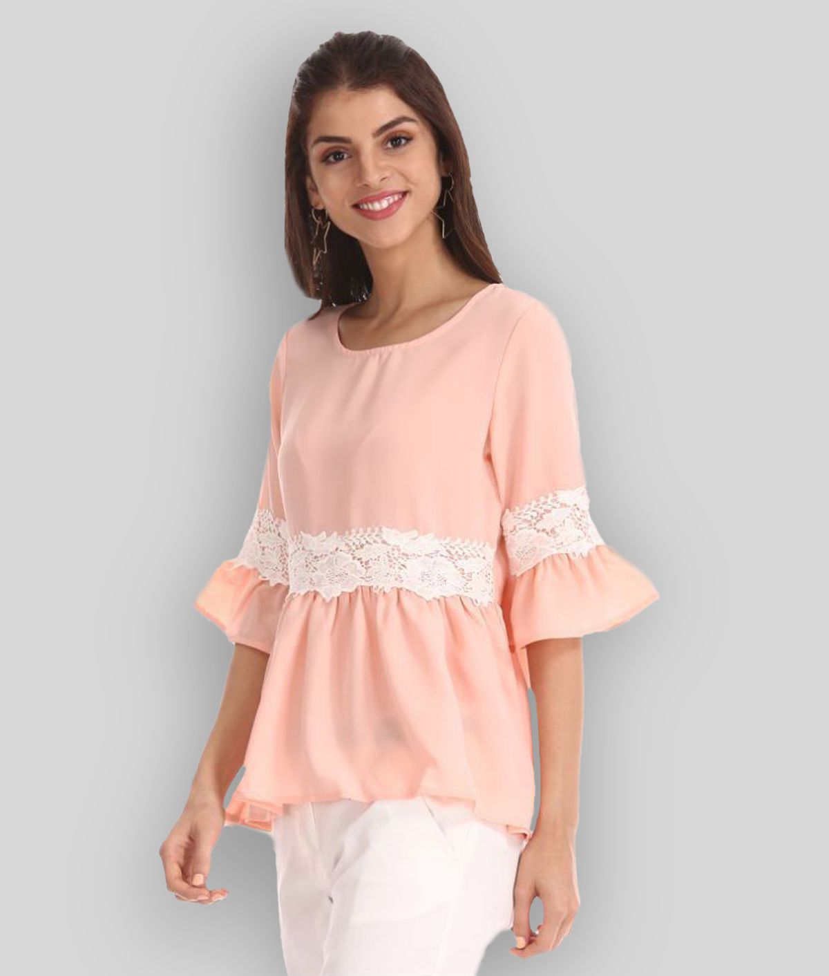     			Sugr - Pink Polyester Women's Peplum Top ( Pack of 1 )