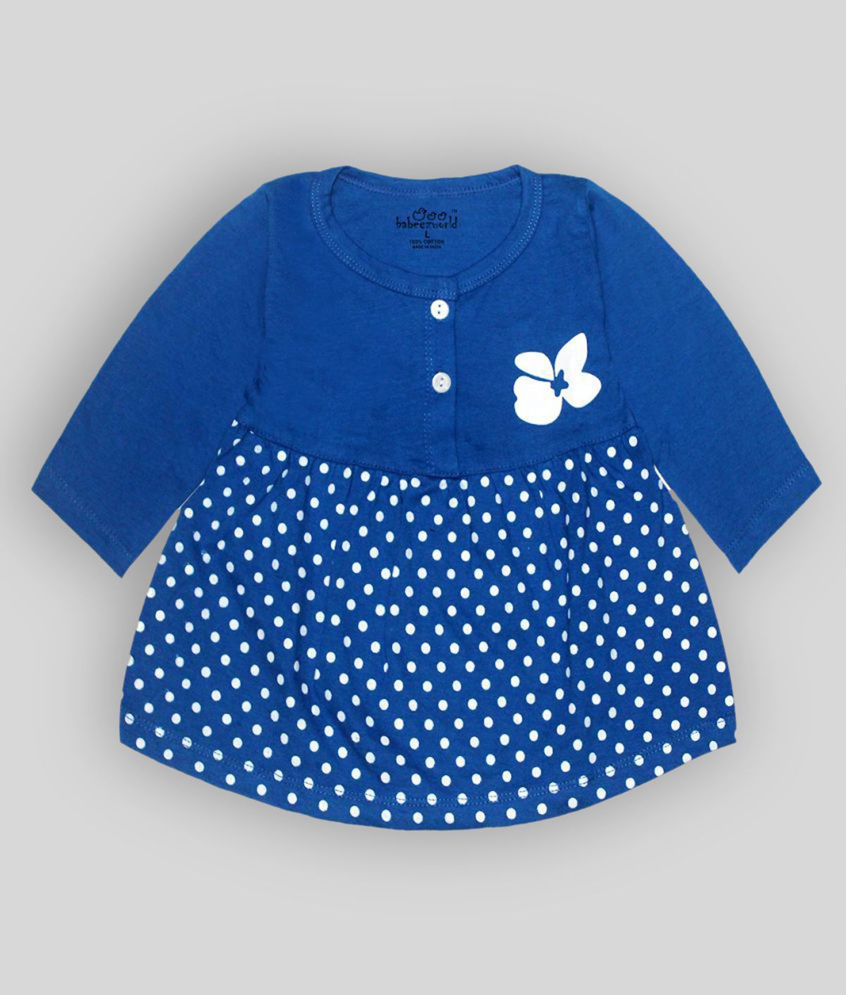     			Babeezworld Pack of 1 Baby Girls 100% Cotton Tops ( Blue )