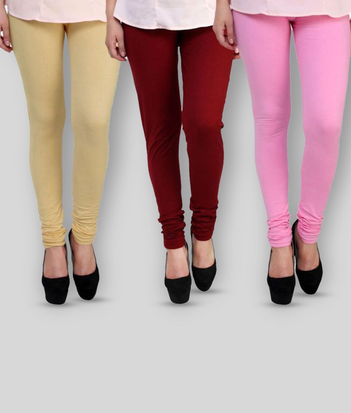     			FnMe - Multicolor Cotton Blend Women's Leggings ( Pack of 3 )