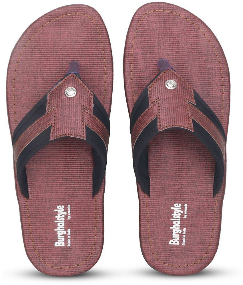     			burghalStyle - Red Men's Thong Flip Flop