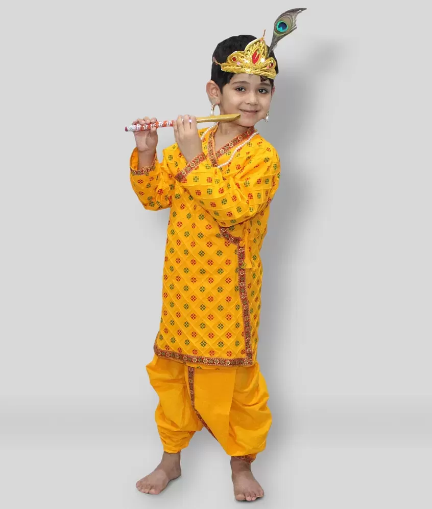IYAAN Krishna Dress for Kids, Baby Krishna Jewellery for Janmashtami/Krishna  Costume for Girl & Boy Pack of 1 Multicolour : Amazon.in: Jewellery