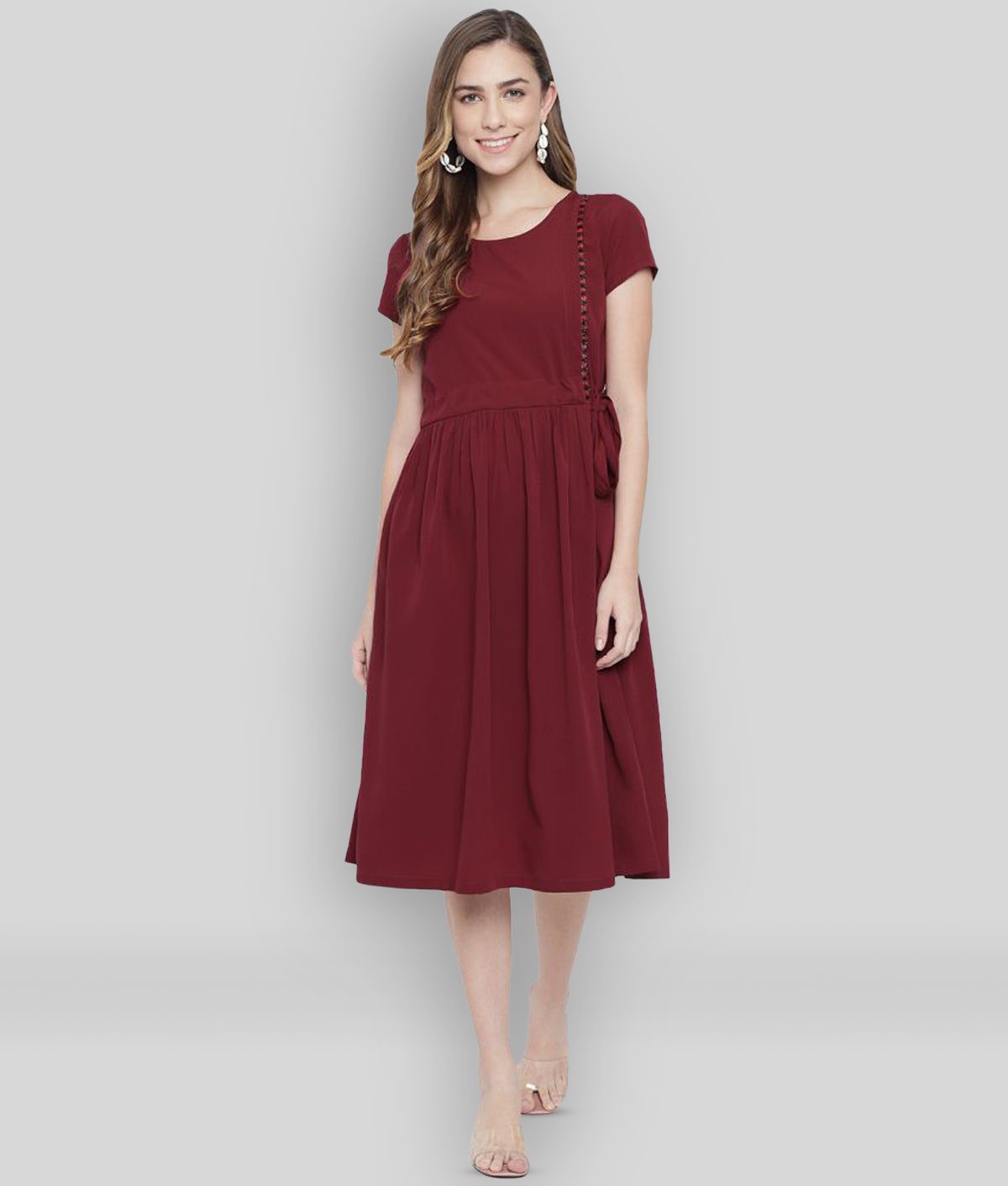     			ALL WAYS YOU - Red Polyester Women's Empire Dress ( Pack of 1 )