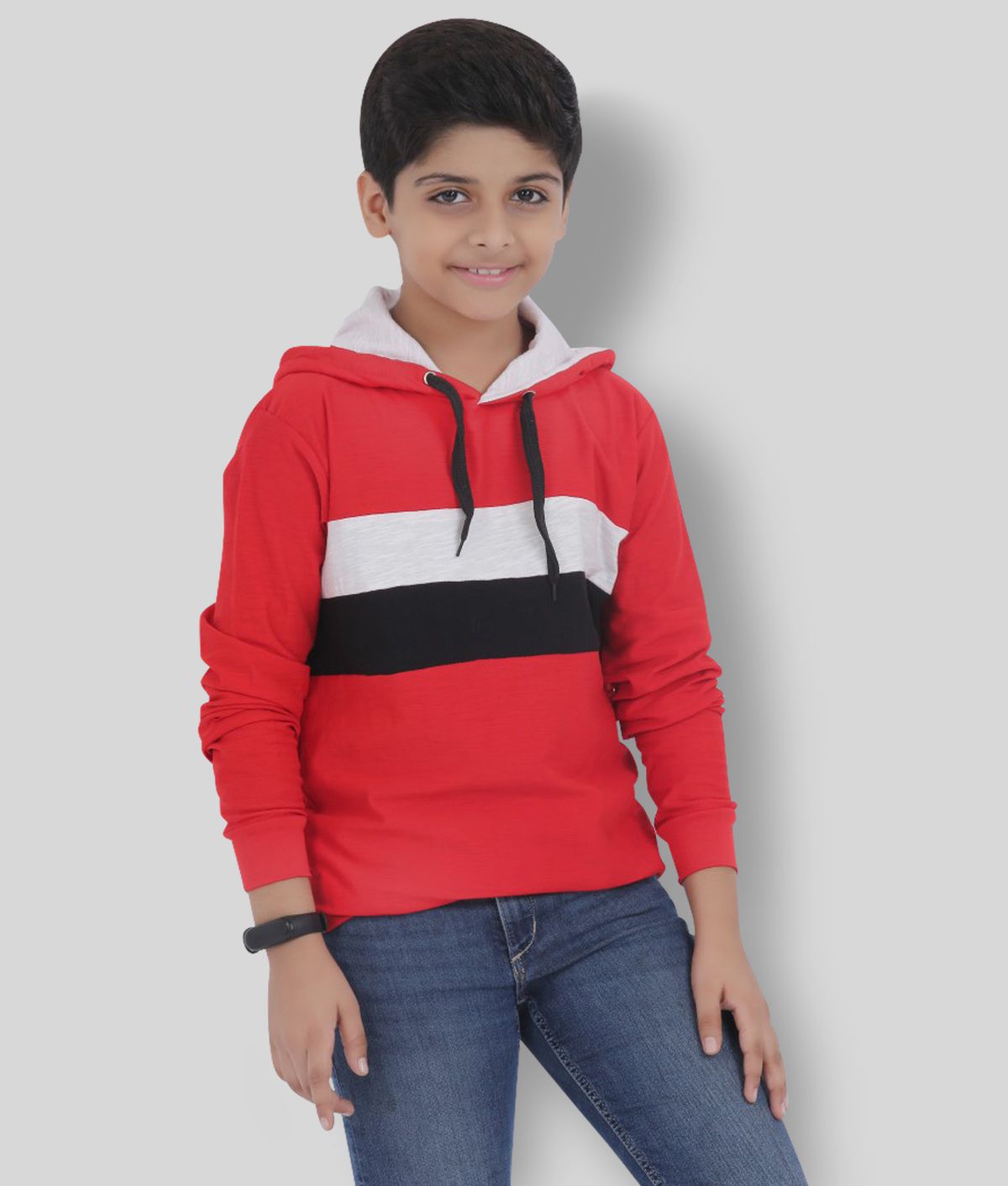 Rydho - Red Cotton Blend Boy's Hooded ( Pack of 1 )