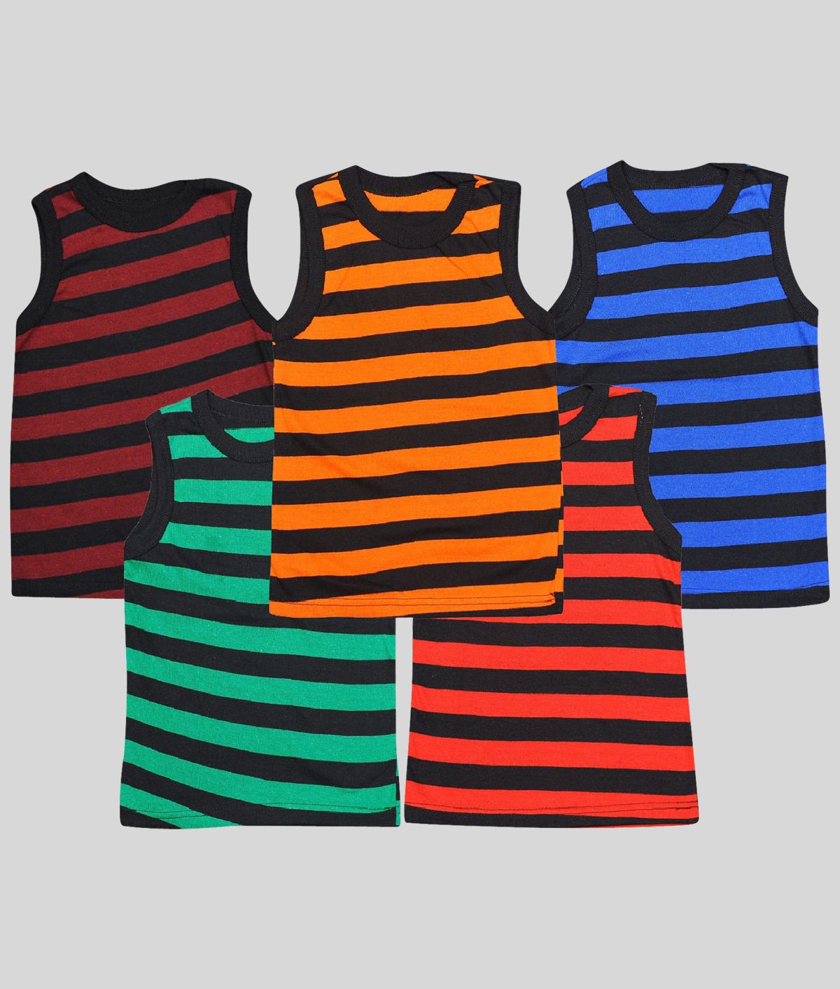     			Boys Vest Pure Cotton  (Multicolor, Pack of 5)