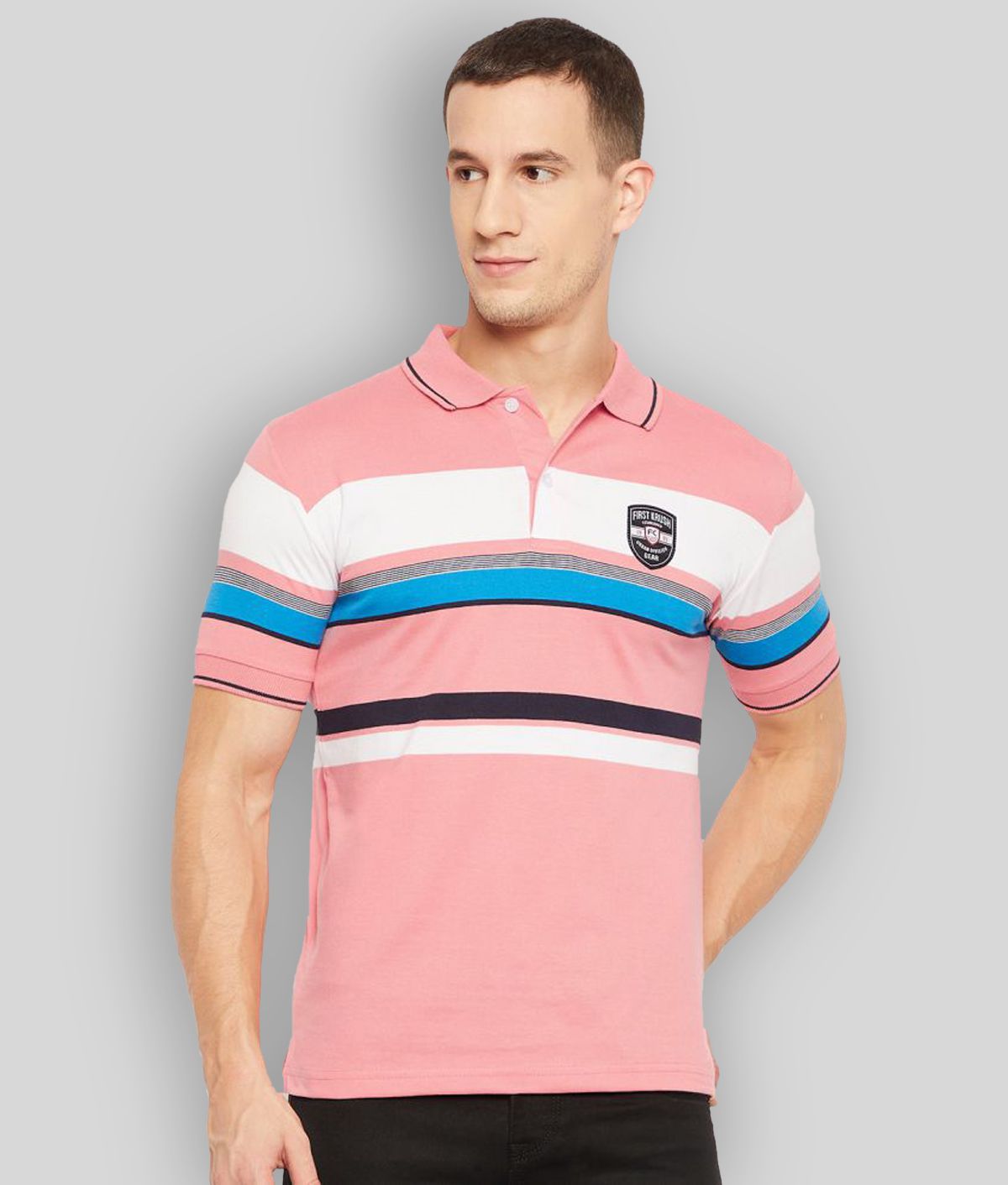     			First Krush - Pink Cotton Blend Regular Fit Men's Polo T Shirt ( Pack of 1 )