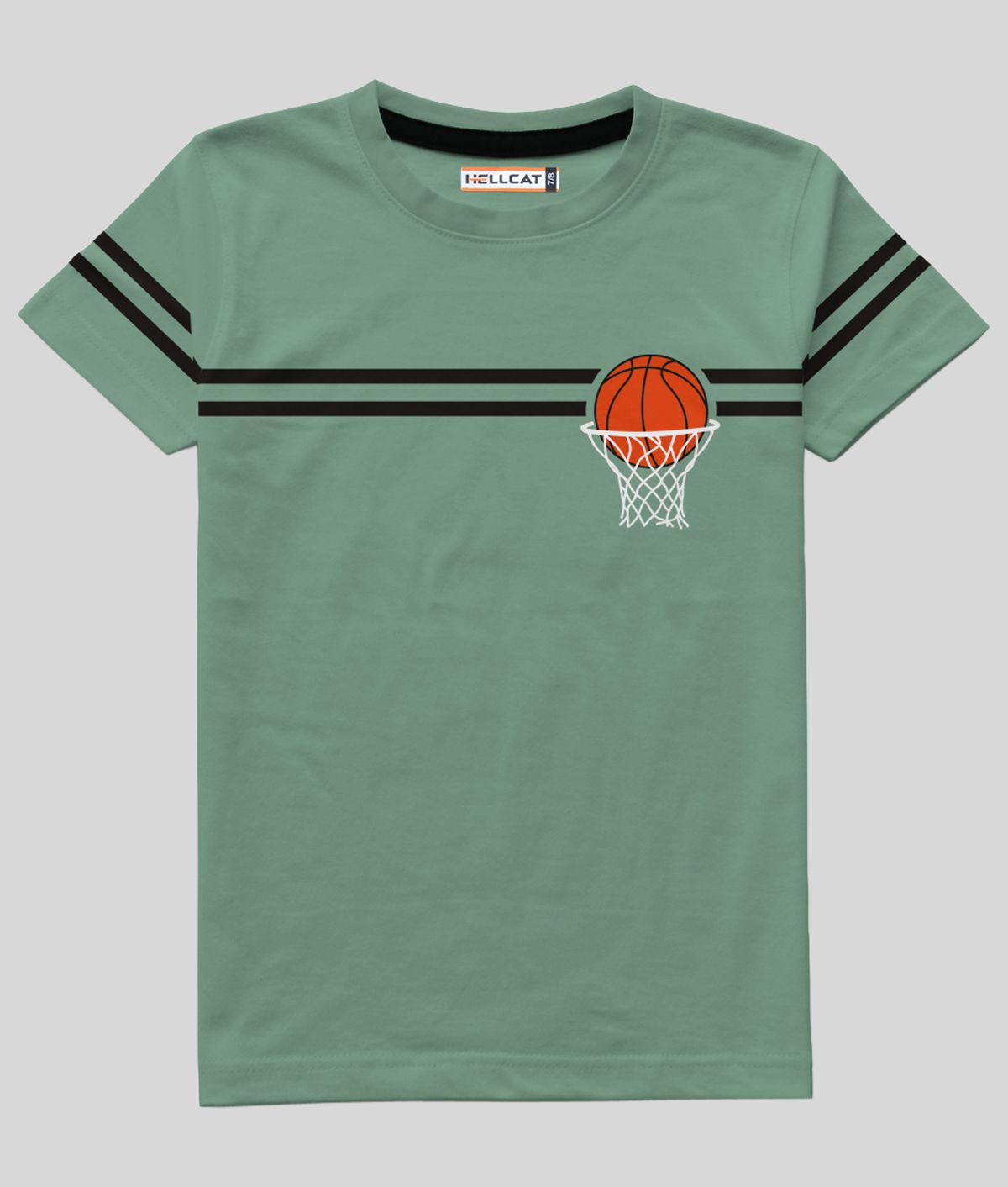     			HELLCAT - Sea Green Cotton Blend Boy's T-Shirt ( Pack of 1 )