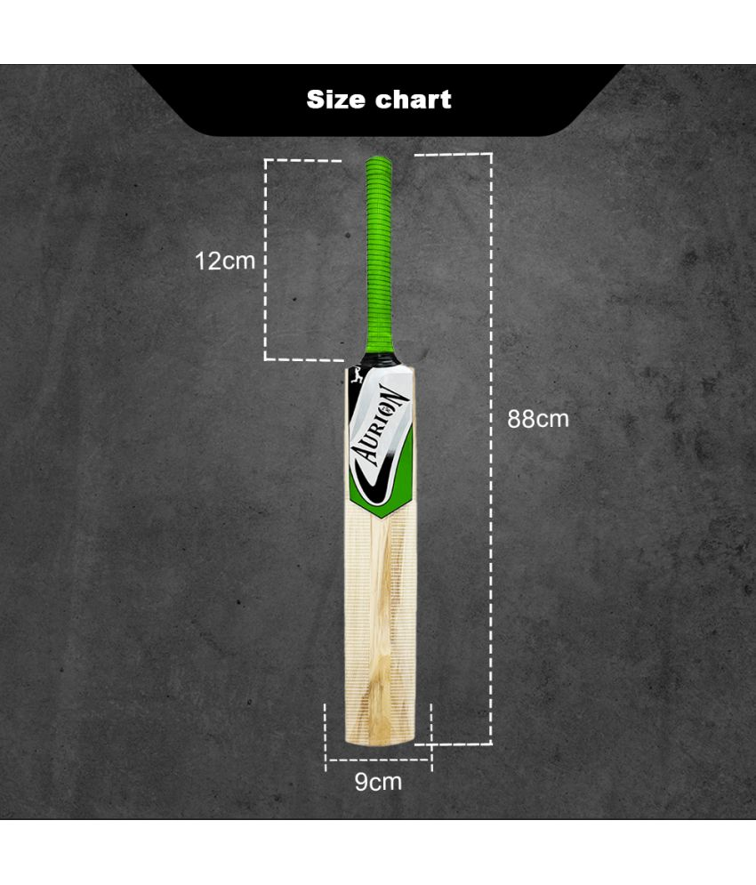 Aurion Half Cane Kashmir Willow Cricket Bat Full Size 7 Green