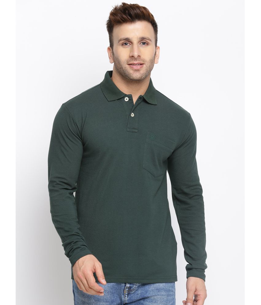     			Chkokko - Dark Green Cotton Blend Regular Fit Men's Polo T Shirt ( Pack of 1 )