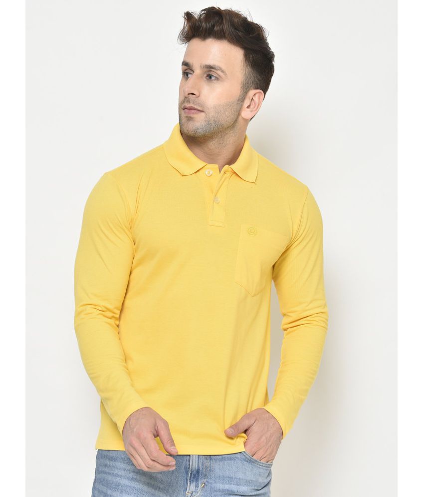     			Chkokko - Yellow Cotton Blend Regular Fit Men's Polo T Shirt ( Pack of 1 )