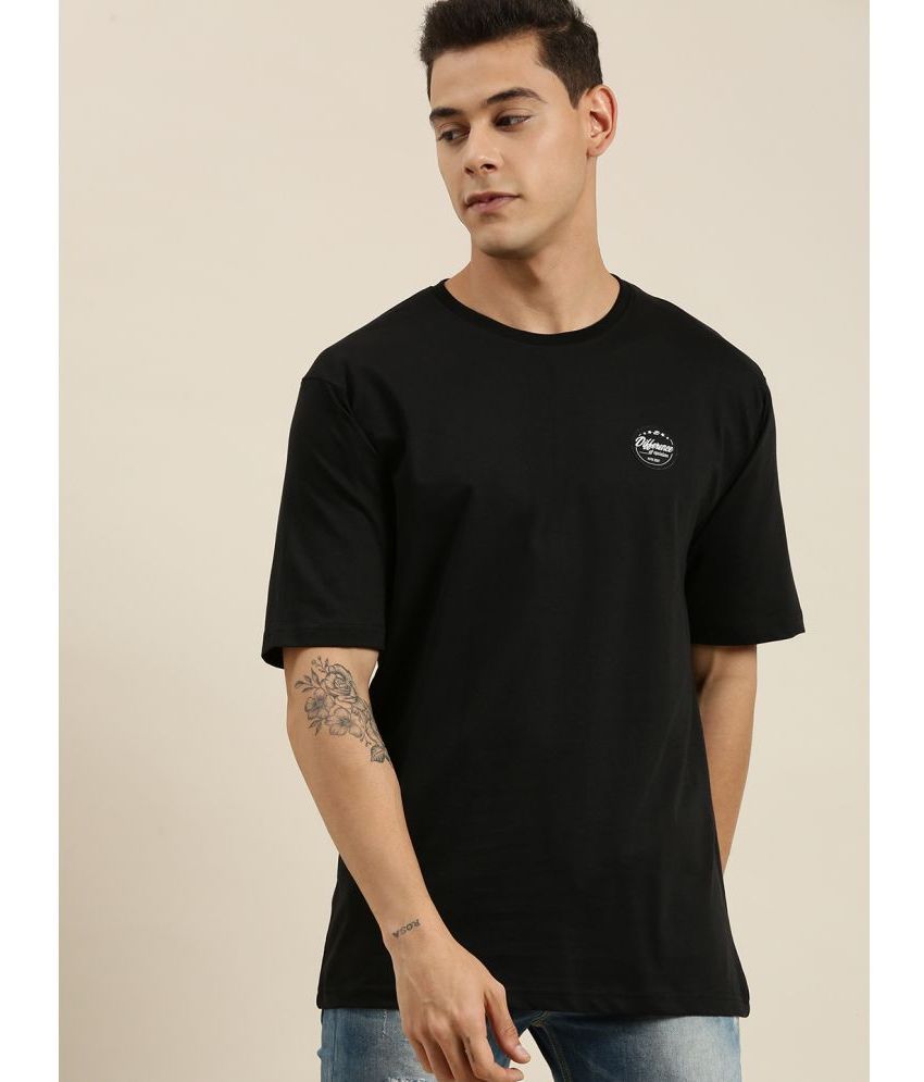     			Difference of Opinion - Black Cotton Oversized Fit Men's T-Shirt ( Pack of 1 )