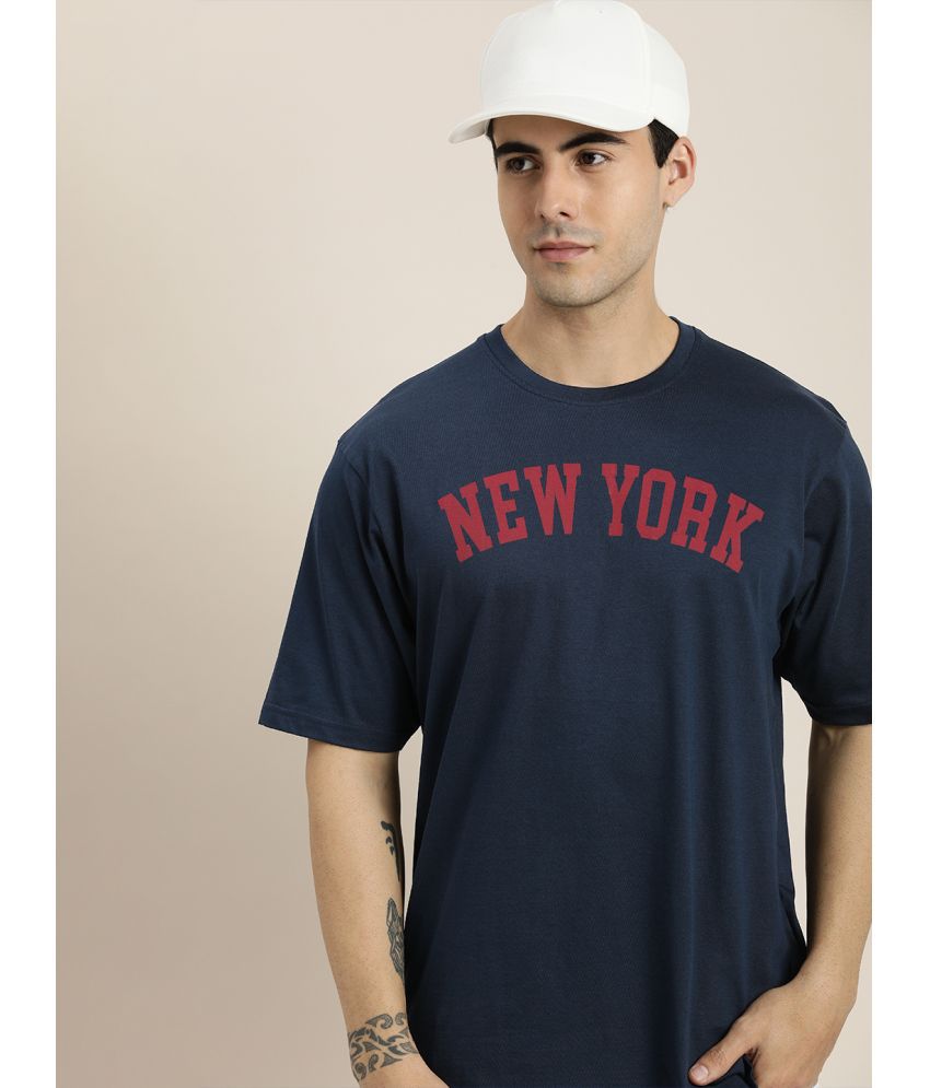     			Dillinger - Navy Blue Cotton Oversized Fit Men's T-Shirt ( Pack of 1 )