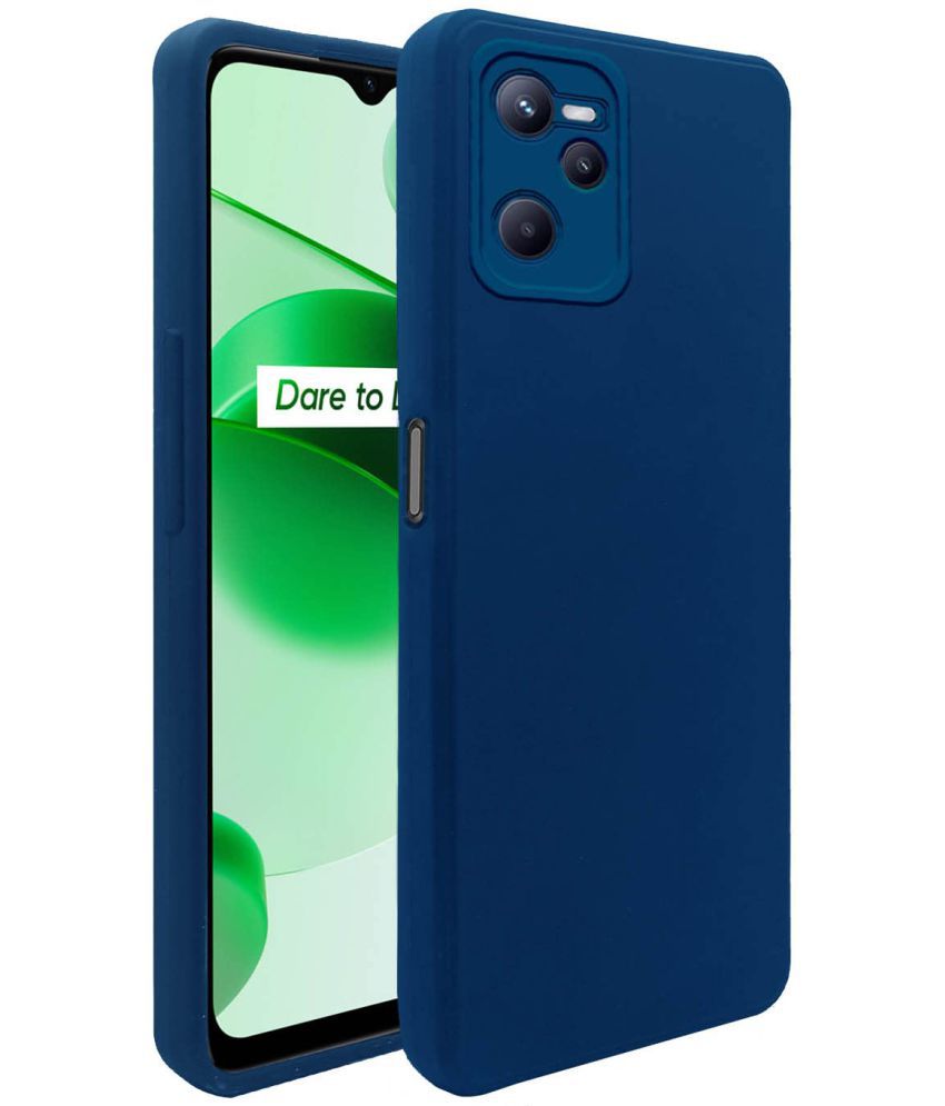     			Doyen Creations - Blue Silicon Silicon Soft cases Compatible For Realme C35 ( Pack of 1 )